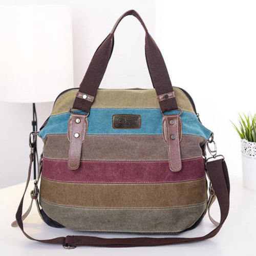 Bags Handbags Women Famous s Canvas Striped Shoulder Satchel Crossbody Tote Handbag bolsos femenina CF