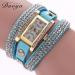 Bracelet Watch Rhinestone Crystal Relogio Feminino PU Leather Dress Clock Gift CF