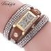 Bracelet Watch Rhinestone Crystal Relogio Feminino PU Leather Dress Clock Gift CF