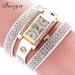 Bracelet Watch Rhinestone Crystal Relogio Feminino PU Leather Dress Clock Gift CF