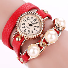 Bracelet Watch Women Rhinestone Crystal Dress Clock PU Leather Relogio Feminino Gift CF