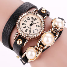 Bracelet Watch Women Rhinestone Crystal Dress Clock PU Leather Relogio Feminino Gift CF