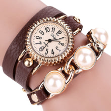 Bracelet Watch Women Rhinestone Crystal Dress Clock PU Leather Relogio Feminino Gift CF
