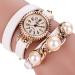 Bracelet Watch Women Rhinestone Crystal Dress Clock PU Leather Relogio Feminino Gift CF