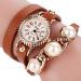 Bracelet Watch Women Rhinestone Crystal Dress Clock PU Leather Relogio Feminino Gift CF