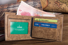 Brown Men's Leather Wallet ID Credit Card Holder Money Purse Clutch Pockets Carteira Masculina CF