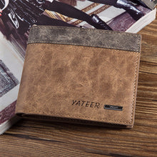Brown Men's Leather Wallet ID Credit Card Holder Money Purse Clutch Pockets Carteira Masculina CF
