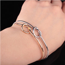 Chic Bracelet Gold Silver Simple Knot Bangle Cuff Opening Copper Casting Jewelry Bangles Bracelets CF