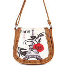 Crossbody Bags Women PU Leather Tower Printing Messenger Bag Lady Shoulder Handbags Bolsos Femenina CF