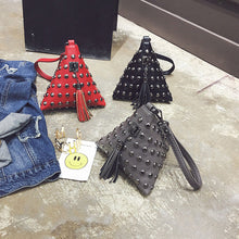 Designer Handbags Triangle rivets coin tassel Clutch Small feast purse woman Bag bolsos femenina CF