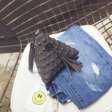 Designer Handbags Triangle rivets coin tassel Clutch Small feast purse woman Bag bolsos femenina CF