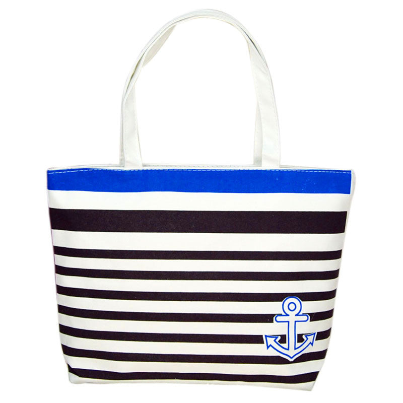 Canvas Bags Black Anchor Pattern Shopping Shoulder Bags Women Handbag Casual Beach Bolsa for Girls CF