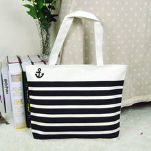 Canvas Bags Black Anchor Pattern Shopping Shoulder Bags Women Handbag Casual Beach Bolsa for Girls CF