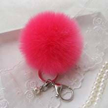 Faux Rabbit Fur Ball Keychain Bag Plush Car Key Ring Car Charm Keychain Pendant Gift for girl CF