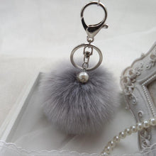 Faux Rabbit Fur Ball Keychain Bag Plush Car Key Ring Car Charm Keychain Pendant Gift for girl CF