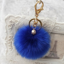 Fluffy Ball Keychain Cute Pompom Simulation Rabbit Fur Ball Key Chain For Car Key Ring Car Bag Pendant Chaveiro CF