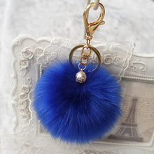 Fluffy Ball Keychain Cute Pompom Simulation Rabbit Fur Ball Key Chain For Car Key Ring Car Bag Pendant Chaveiro CF