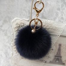 Fluffy Ball Keychain Cute Pompom Simulation Rabbit Fur Ball Key Chain For Car Key Ring Car Bag Pendant Chaveiro CF