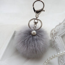 Fluffy Ball Keychain Cute Pompom Simulation Rabbit Fur Ball Key Chain For Car Key Ring Car Bag Pendant Chaveiro CF