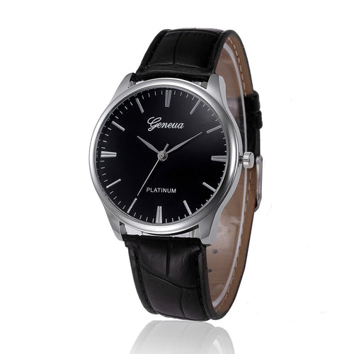 Geneva Men Watches Top Luxury Military Army Retro Design PU Leather Band Analog Watch Relogio Masculino CF