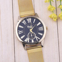 Geneva Men Watches Top Luxury Military army Rome Classic Gold Stainless Steel Mesh Band Relogio Masculino CF