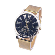 Geneva Men Watches Top Luxury Military army Rome Classic Gold Stainless Steel Mesh Band Relogio Masculino CF