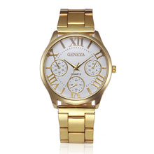 Geneva Watches Men Top Luxury Military Army Clock Golden Stainless Steel Analog Watch Relogio Masculino CF