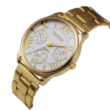 Geneva Watches Men Top Luxury Military Army Clock Golden Stainless Steel Analog Watch Relogio Masculino CF