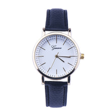 Geneva Watches Women Dress Clock Relogio Feminino PU Leather Black Analog Quartz Watch CF