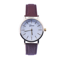 Geneva Watches Women Dress Clock Relogio Feminino PU Leather Black Analog Quartz Watch CF