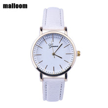 Geneva Watches Women Dress Clock Relogio Feminino PU Leather Black Analog Quartz Watch CF