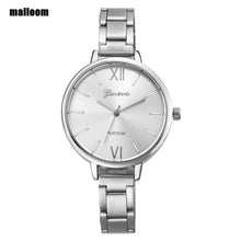 Geneva Watches Women Gold Silver Dress Clock Relogio Feminino Stainless Steel Band Analog Quartz Watch CF
