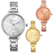 Geneva Watches Women Gold Silver Dress Clock Relogio Feminino Stainless Steel Band Analog Quartz Watch CF