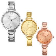 Geneva Watches Women Gold Silver Dress Clock Relogio Feminino Stainless Steel Band Analog Quartz Watch CF