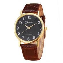 Geneva Watches Women Relogio Feminino Retro Design PU Leather Strap Analog Dress Clock Watch CF