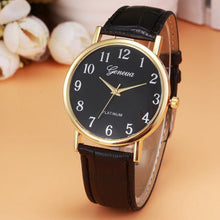 Geneva Watches Women Relogio Feminino Retro Design PU Leather Strap Analog Dress Clock Watch CF