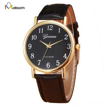 Geneva Watches Women Relogio Feminino Retro Design PU Leather Strap Analog Dress Clock Watch CF