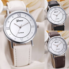 Geneva Watches Women Rhinestone Dress Clock Relogio Feminino Dial PU Leather Band Analog Quartz Watch CF