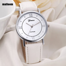 Geneva Watches Women Rhinestone Dress Clock Relogio Feminino Dial PU Leather Band Analog Quartz Watch CF