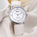 Geneva Watches Women Rhinestone Dress Clock Relogio Feminino Dial PU Leather Band Analog Quartz Watch CF