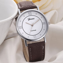 Geneva Watches Women Rhinestone Dress Clock Relogio Feminino Dial PU Leather Band Analog Quartz Watch CF