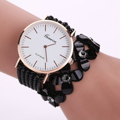 Geneva Women Bracelet Watches Rhinestone Crystal Dress clock bangle Wrist Watch Relogio Feminino CF