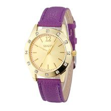 Geneva Women Dress Watches Rhinestone Crystal relogio feminino Analog Clock PU Leather Band Quartz Wrist Watch CF