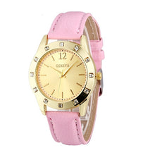 Geneva Women Dress Watches Rhinestone Crystal relogio feminino Analog Clock PU Leather Band Quartz Wrist Watch CF