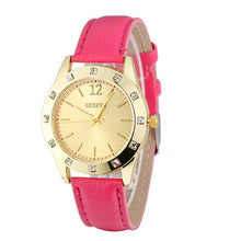 Geneva Women Dress Watches Rhinestone Crystal relogio feminino Analog Clock PU Leather Band Quartz Wrist Watch CF