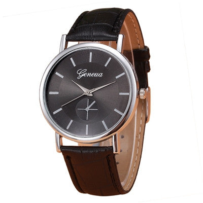 Geneva Women Watch Dress Clock Retro Design PU Leather Band Analog Quartz Wrist Watch Relogio Feminino CF