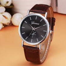 Geneva Women Watch Dress Clock Retro Design PU Leather Band Analog Quartz Wrist Watch Relogio Feminino CF