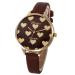 Geneva Women Watch Dress Clock Heart Pattern Faux Leather Quartz Analog Watch Relogio Feminino CF