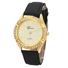 Geneva Women Watches Crystal Rhinestone Analog PU Leather Band Quartz Wristwatch Clock Relogio Feminino CF