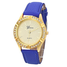 Geneva Women Watches Crystal Rhinestone Analog PU Leather Band Quartz Wristwatch Clock Relogio Feminino CF